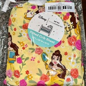 Little Sleepies Bamboo Disney Princess Belle Floral Crib Sheet Beauty & Beast